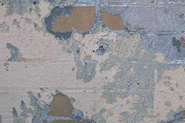 Tuğla duvar noktalar ve çizikler, çatlaklar ile eski boya katmanları ışık arka plan. Fütüristik boyalı duvar