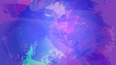 Kozmik dinamik arka plan. Mavi ve mor renklerde soyut tasarım öğesi. Tasarım afişi. Vektör 16:9