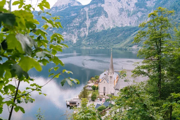 Austria Hallstatt Villaggio Storico Unesco Panoramica Foto Cartolina Del Famoso — Foto Stock