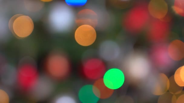 Shimmering Abstract Colored Circles Defocused Christmas Lights Background Blurred Fairy — Stock Video