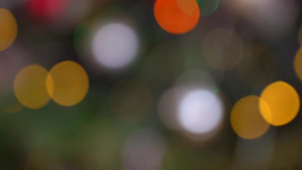 Shimmering Abstract Colored Circles Defocused Christmas Lights Background Blurred Fairy — Stock Video