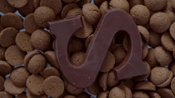 Holland Ünnep Sinterklaas Videó Háttér Hagyományos Ételek Pepernoten Kruidnoten Csokoládé — Stock videók