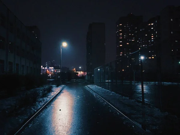 Vinternatt Staden — Stockfoto