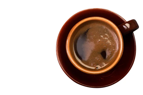 Doftande Fräsch Svart Kaffe Kopp Vit Bakgrund Isolerad Vit Bakgrund — Stockfoto