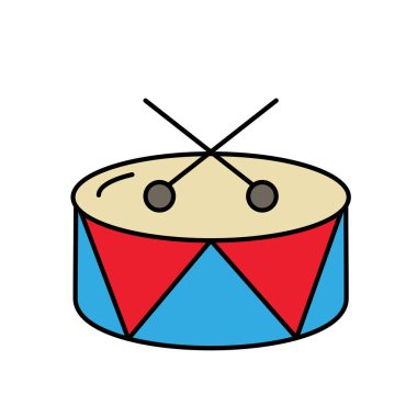 Sirk davul glyph simgesi beyaz arka plan üzerinde izole. Eps10