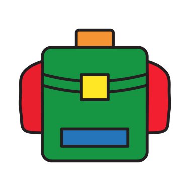 Çanta paketi glyph simgesi beyaz izole. Eps10