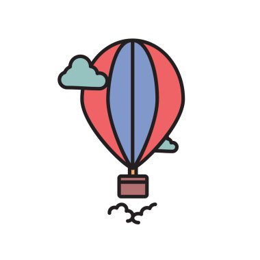 Hava Balonu glyph simgesi izole ob beyaz. Eps10