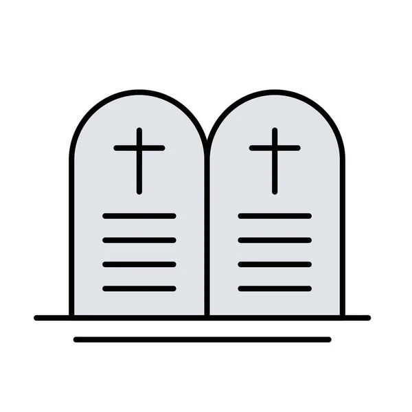 Tien commando's christelijke glyph icoon geïsoleerd op wit. Eps10 — Stockvector