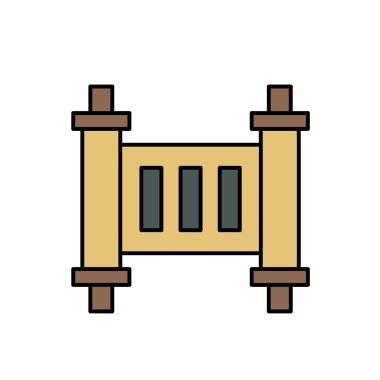 Beyaz üzerine izole edilmiş tarihsel ya da dini ince çizgi simgesi. Vektör illüstrasyonu EPS10