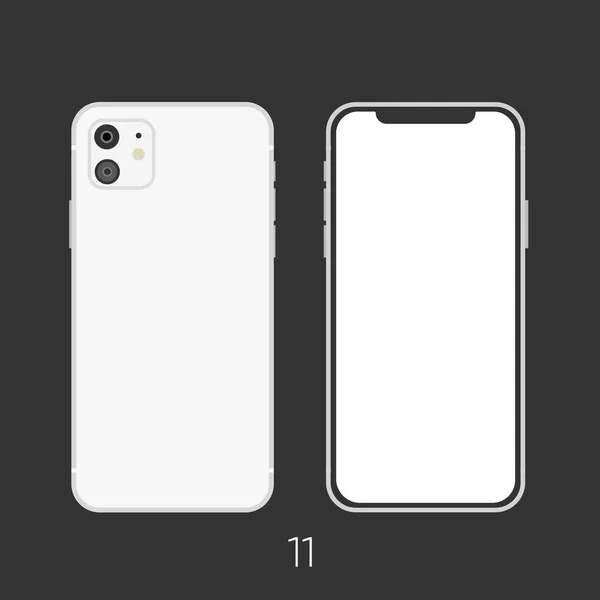 Nieuwe Smartphone 2019 Model Wit Geïsoleerd Zwart Vectorillustratie — Stockvector