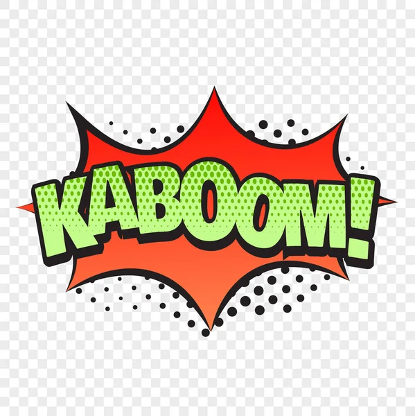 Kaboom Κωμικό Στυλ Λέξη Απομονώνονται Διαφανές Φόντο Εικονογράφηση Διανύσματος — Διανυσματικό Αρχείο