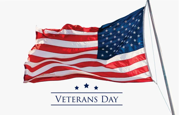 Veterans Day Holiday Banner American Flag Stars Background Vector Illustration — Stock Vector