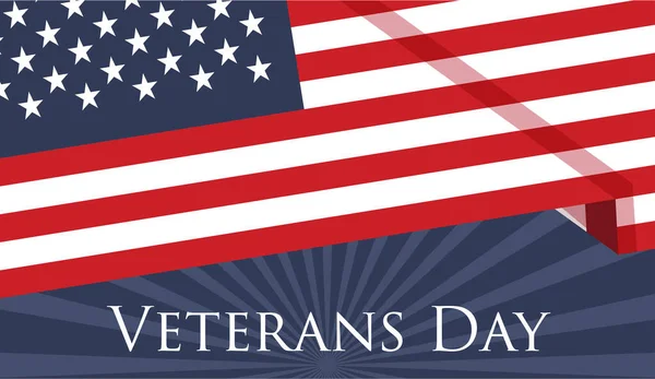 Veterans Day Holiday Banner National Celebration 11Th November Vector Illustration — Stock Vector