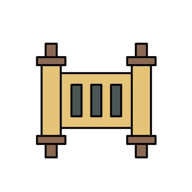 Beyaz üzerine izole edilmiş tarihsel ya da dini ince çizgi simgesi. Vektör illüstrasyonu EPS10