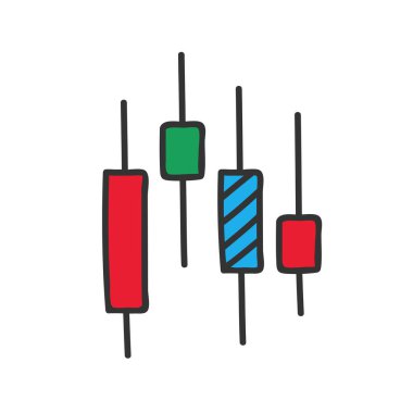 Borsa grafiği ince çizgi simgesi beyaza izole edildi. Vektör illüstrasyonu EPS10.