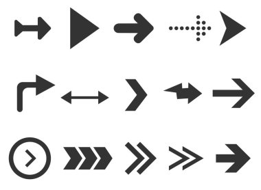 Web okları işareti beyaz arkaplanda izole edildi. Web tasarımı, arayüz ve daha fazlası için koleksiyon. Vektör İllüstrasyonu