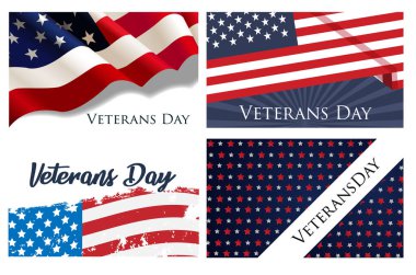 Broşür seti, gazilerin günlük tarzında poster şablonları. Güzel tasarım ve tasarım. Gaziler Günü