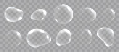 Gökkuşağı yansımalı gerçekçi sabun köpükleri izole edilmiş.. 