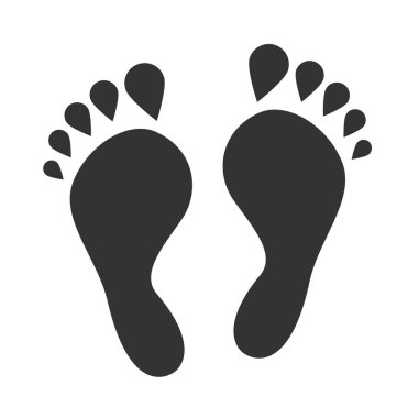 Beyaz arkaplanda siyah insan ayak izi izine rastlandı