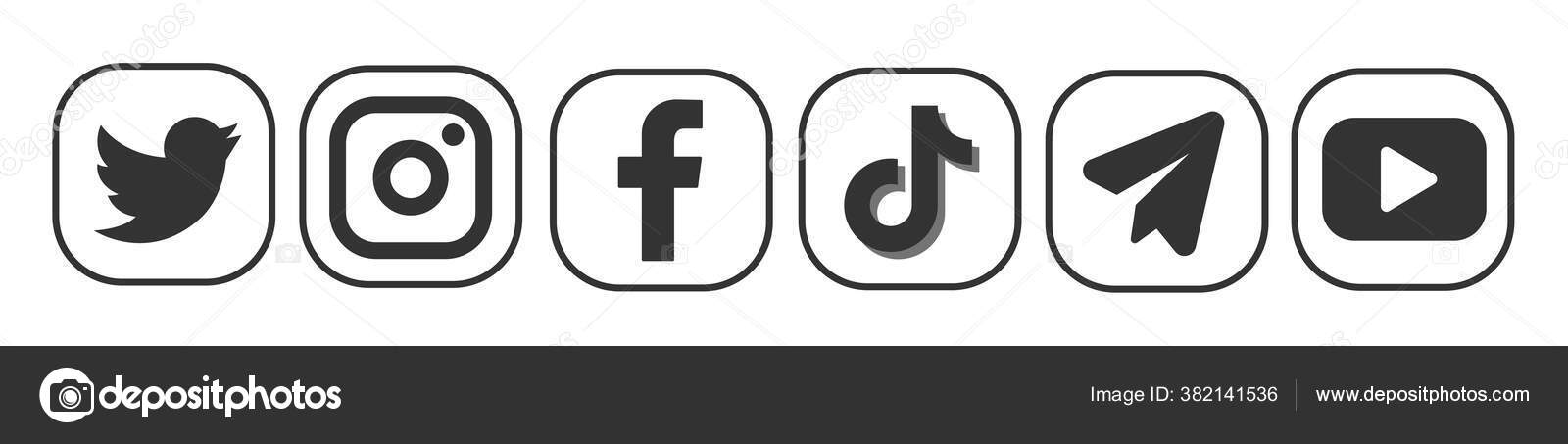 Set Of Most Popular Social Media Logos White Background Facebook Instagram Twitter Tiktok Telegram Vector Image By C Flamestar Vector Stock Set Of Most Popular Social Media Logos White Background Facebook Instagram Twitter Tiktok Telegram Vector Image By C Flamestar Vector Stock