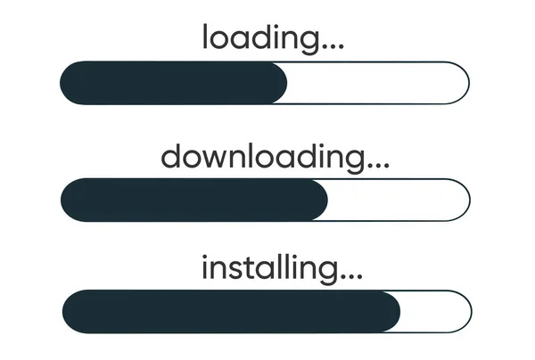 Instalação de aplicativo ou software. Conceito de ícone de progresso do aplicativo de atualização para design gráfico —  Vetores de Stock