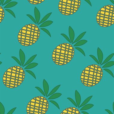Tropikal ananas arka plan - Dikişsiz desen - web sitesi tasarımı Trendy Yaz basit vektör simgesi - minimalizm