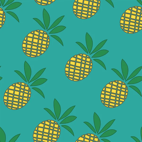 Ananas Tropicaux Arrière Plan Modèle Sans Couture Tendance Été Symbole — Image vectorielle