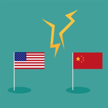 trade war America China tariff business global exchange international clipart
