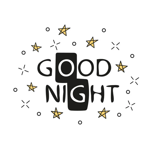 Good Night. Hand drawn typography poster. T shirt lettered design - typography — Stock Vector