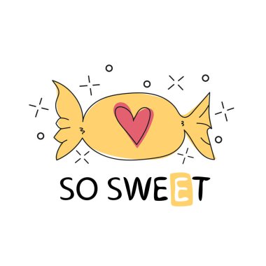 Tatlı aşk. Vektör romantik teklif. Yazdırma, tebrik kartları için mükemmel