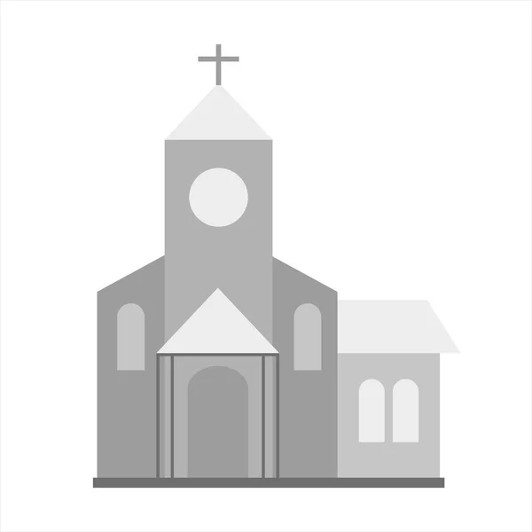 Icono de iglesia. Gris ilustración monocromática del vector de la iglesia — Vector de stock