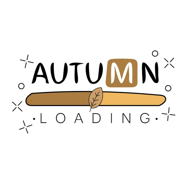 Autumn loading. Autumn begins creative concept. Progress bar design — Stock Vector