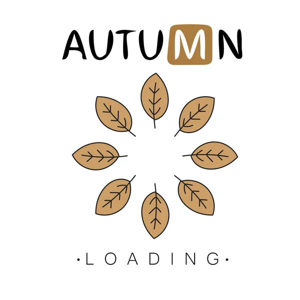 Autumn loading. Autumn begins creative concept. Progress bar design — Stock Vector