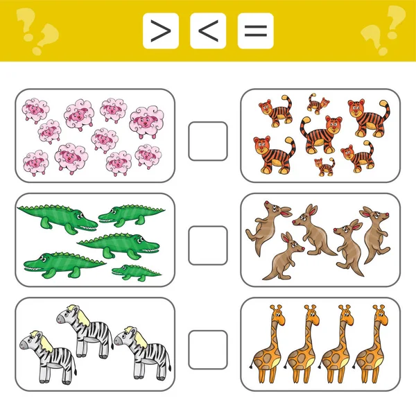 обучение математике цифры выбор больше меньше или равно задачи