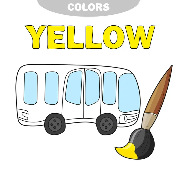 Pagina Colorat Autobuzului Școlar Înapoi Conceptul Școlar Ilustrație Vectorială Pentru — Vector de stoc