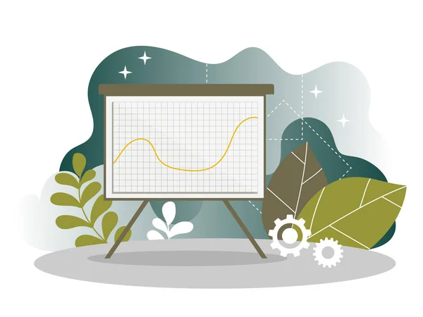 Digital Marketing Analysis Report Chart Landing Page. Chart Design for Website — Stock Vector