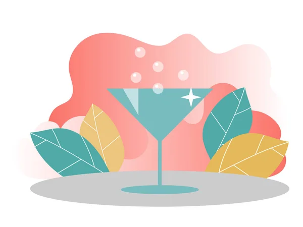 Illustration of cocktail. Concept for web banners. Template for landing page — Stock Vector