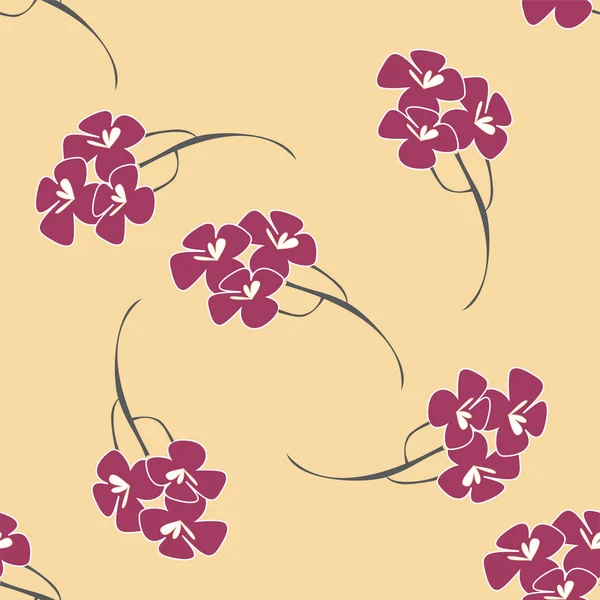 Seamless pattern, background with flowers like japanese sakura in soft colors — Stock Vector