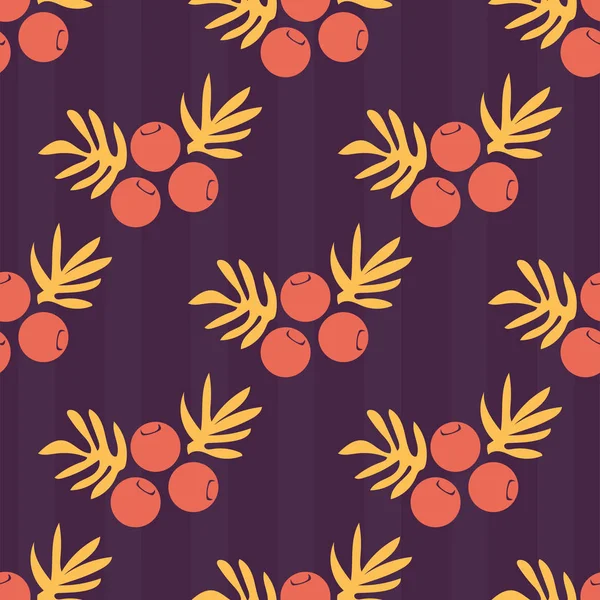 シームレスなベクトルの果実と葉秋パターン。花の背景 — ストックベクタ