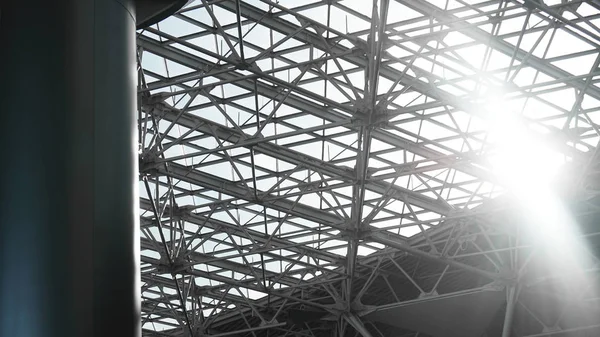 Steel structure workshop in construction, steel frame factory building