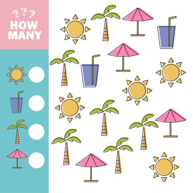 Oyun okul öncesi çocuklar için sayma. Eğitim bir matematiksel oyun.