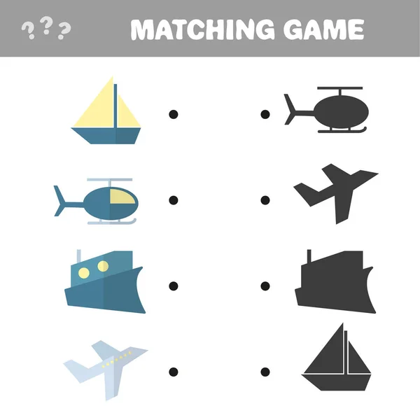 Cartoon Illustration von Education Shadow Matching Game für Vorschulkinder — Stockvektor