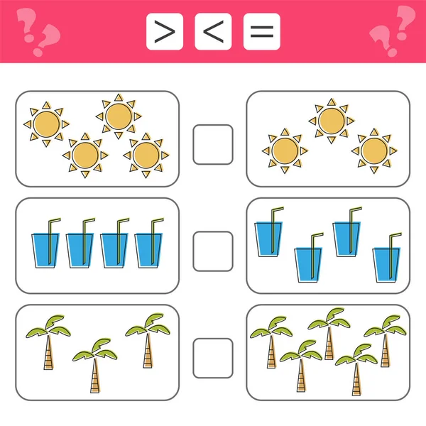 Cuenta Juego para Niños Preescolares. Educativo un juego matemático — Vector de stock