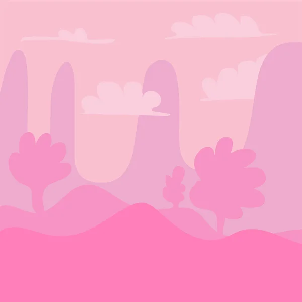 Cartone animato paesaggio per il design del gioco, sfondo della natura — Vettoriale Stock