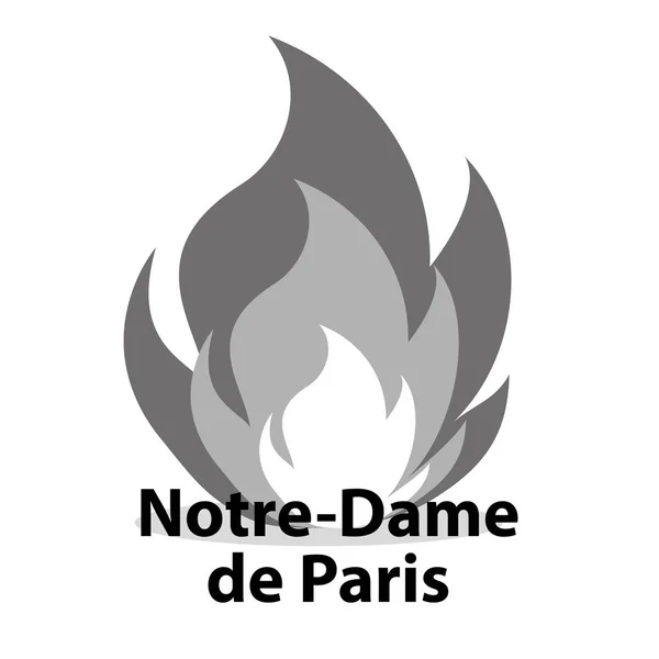 Frankreich - 15. April 2019 Feuer in der Kathedrale Notre Dame — Stockvektor