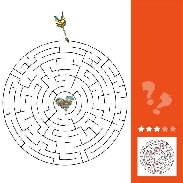Labyrinth-Puzzle-Spiel für St. Valentinstag — Stockvektor