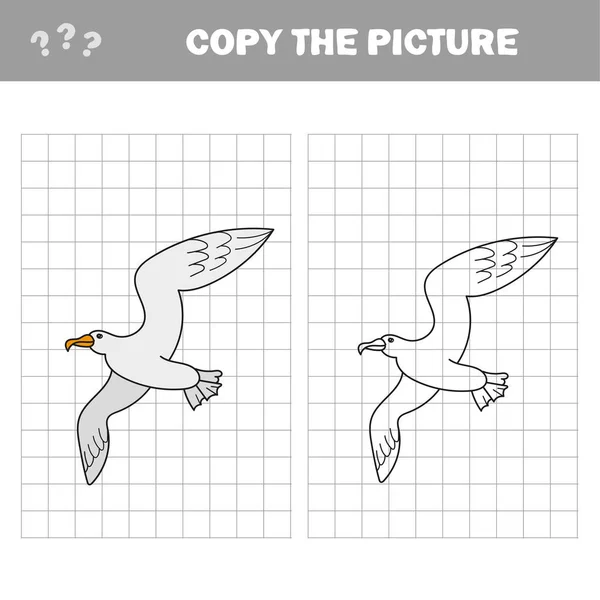 Juego educativo para colorear libro gaviota aves vector ilustración — Archivo Imágenes Vectoriales