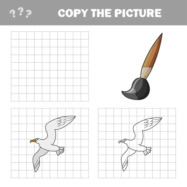 Juego educativo para colorear libro gaviota aves vector ilustración — Archivo Imágenes Vectoriales