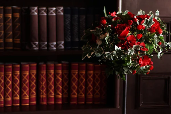 Old books on an archival shelf of library of storehouse — Stock Photo, Image