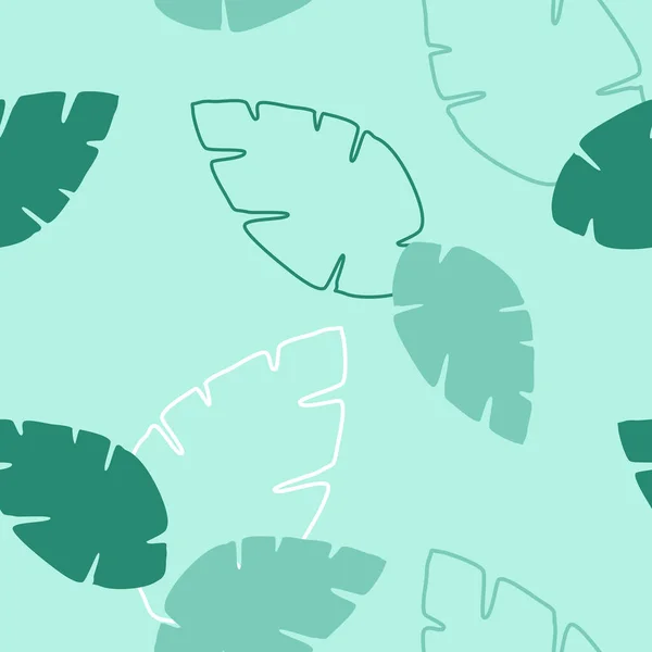 Leaves Pettern Design. Seamless tropical leaves pattern — Stock Vector